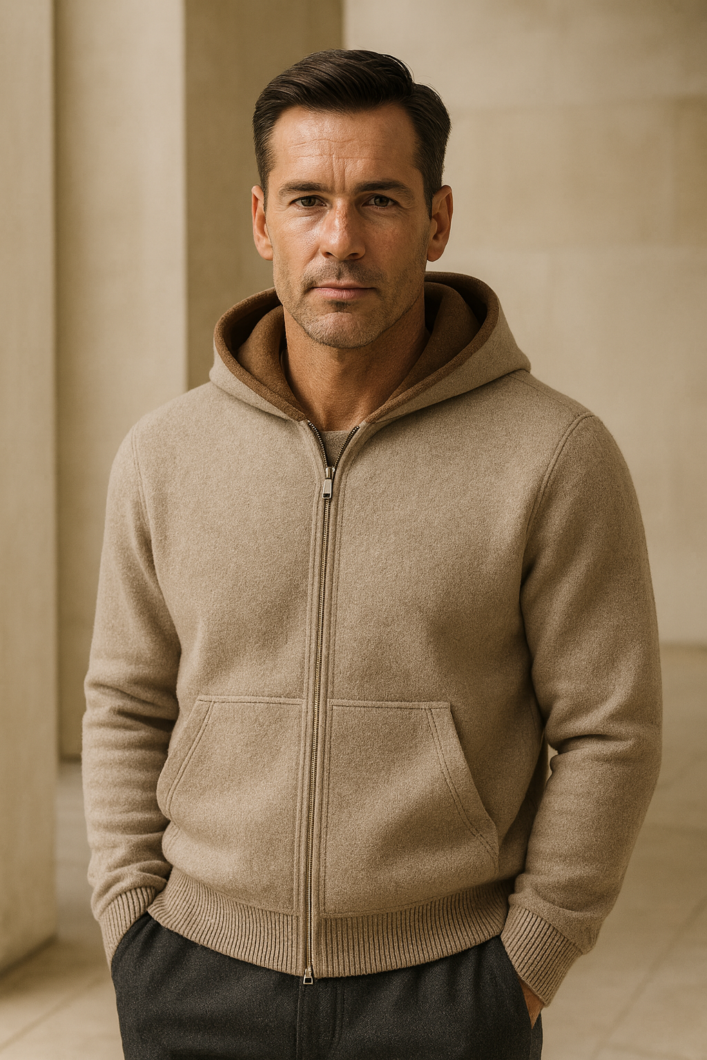 Gilet Zippé Marco Marron
