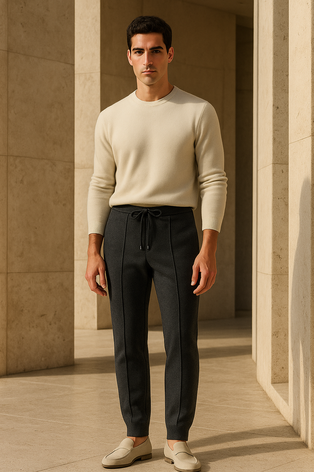 Pantalon en Cachemire Sartore Gris Foncé