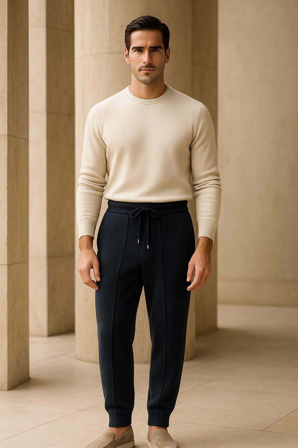 Pantalon en Cachemire Sartore Marine