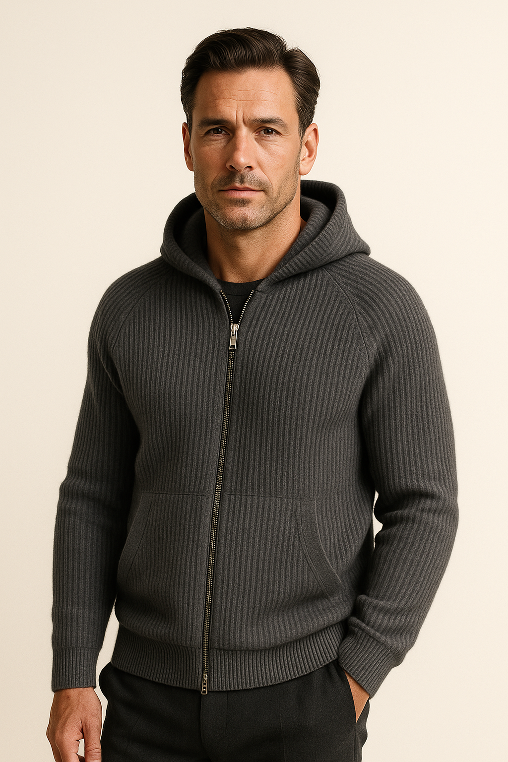 Georgio Pull à Capuche Gris Foncé