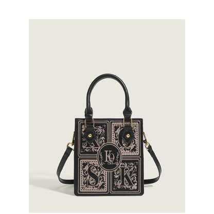 Sac messager carré portable brodé populaire de début d'automne pour femmes