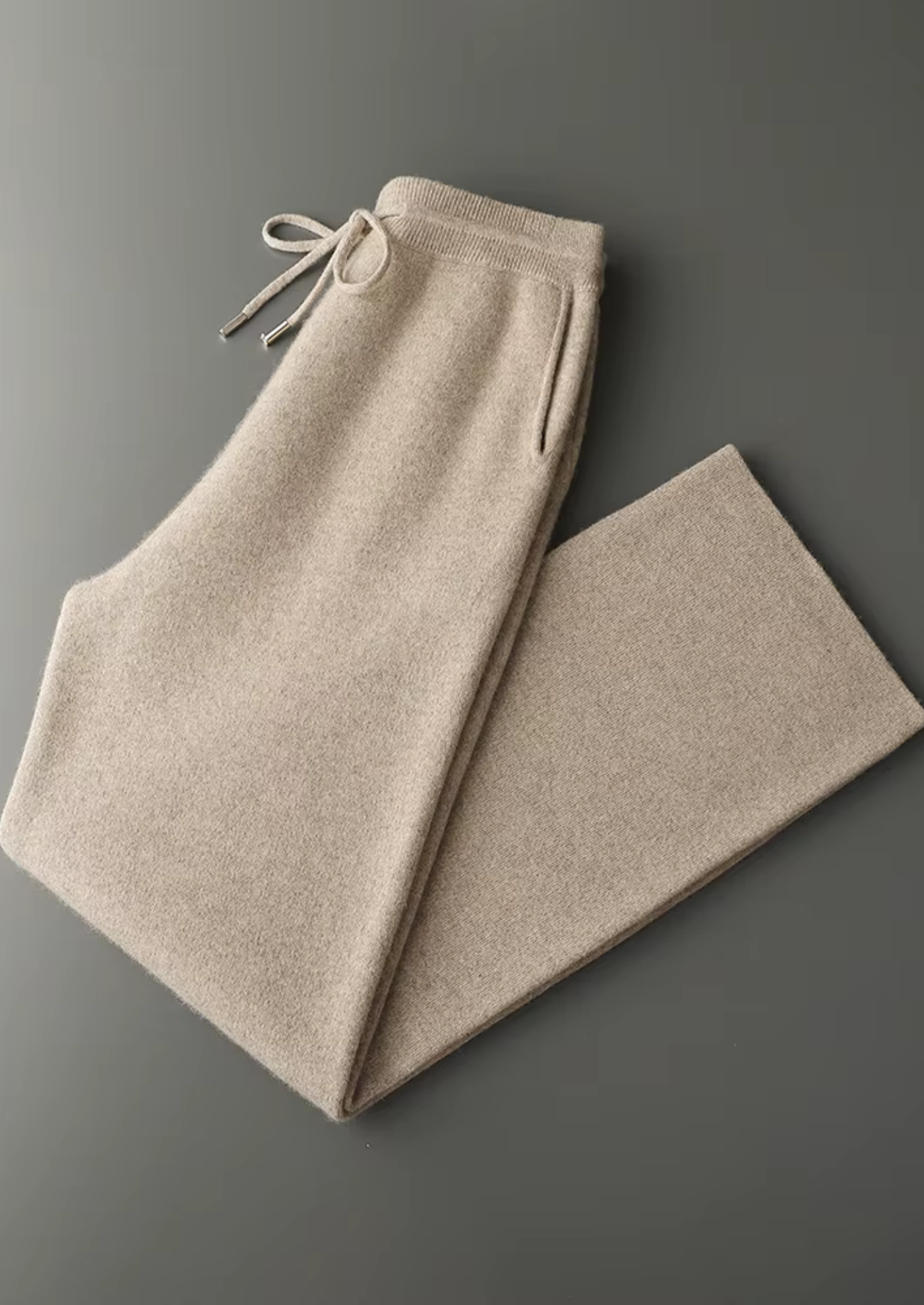PANTALONI COMODI IN PREGIATO CACHEMIRE