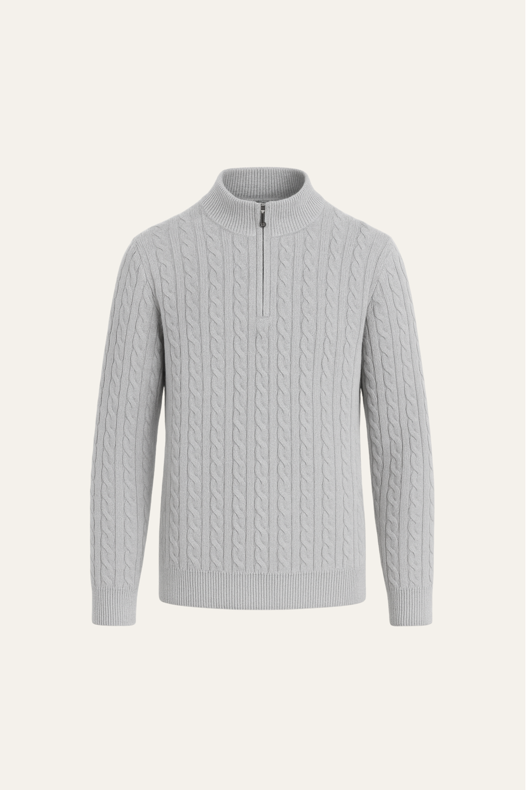 Lerano Pull en Cachemire à Zip Demi Gris
