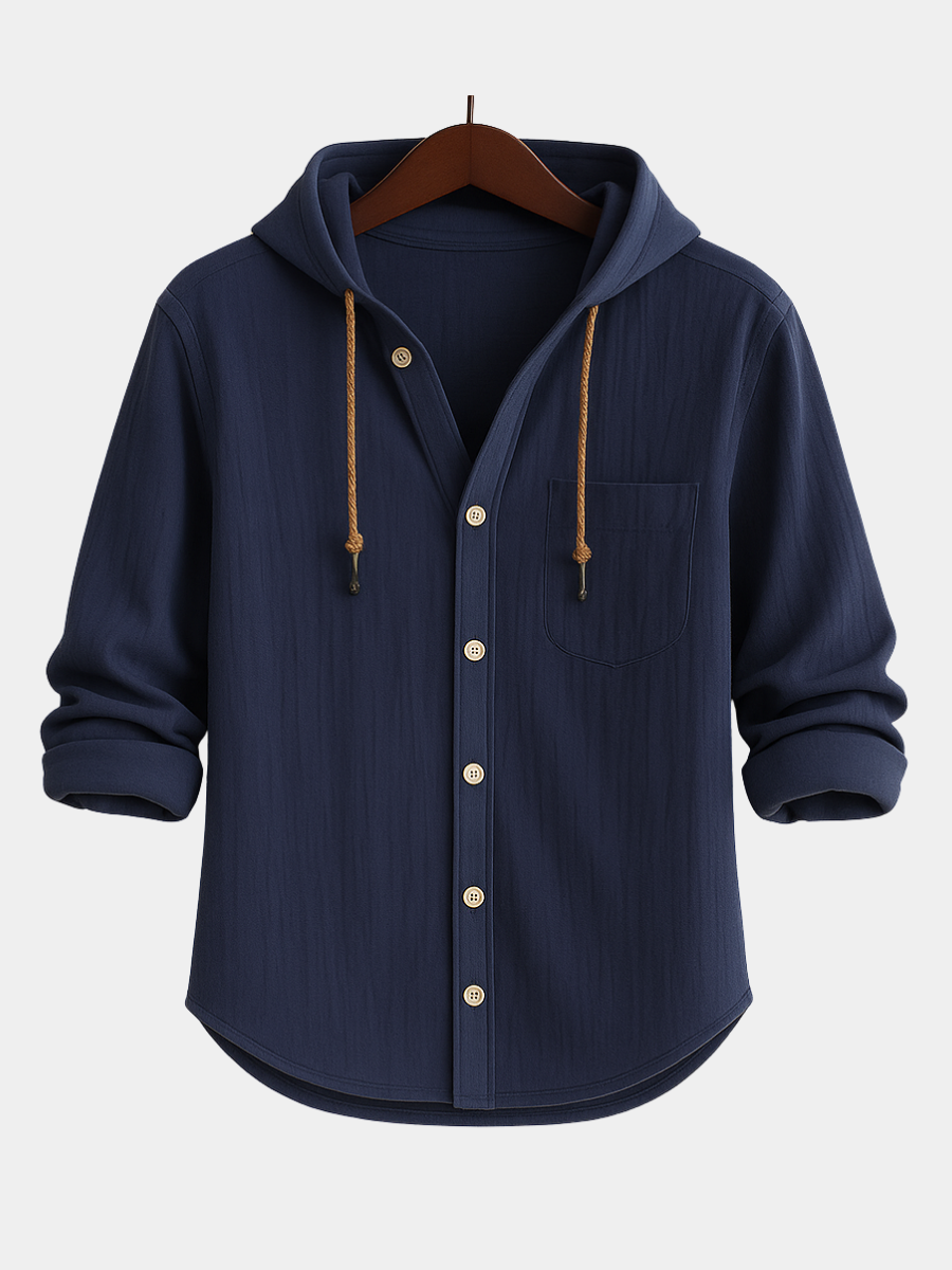 DUMONT LYON™ | CAMICIA DI LUSSO IN MORBIDO COTONE CON CAPPUCCIO