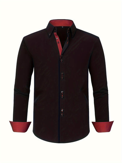 ALBERTO | CAMICIA ELEGANTE LEGGERA CON PARTICOLARI A CONTRASTO