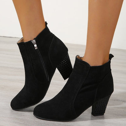 Bottes tendance suédé à bouche profonde pour femmes