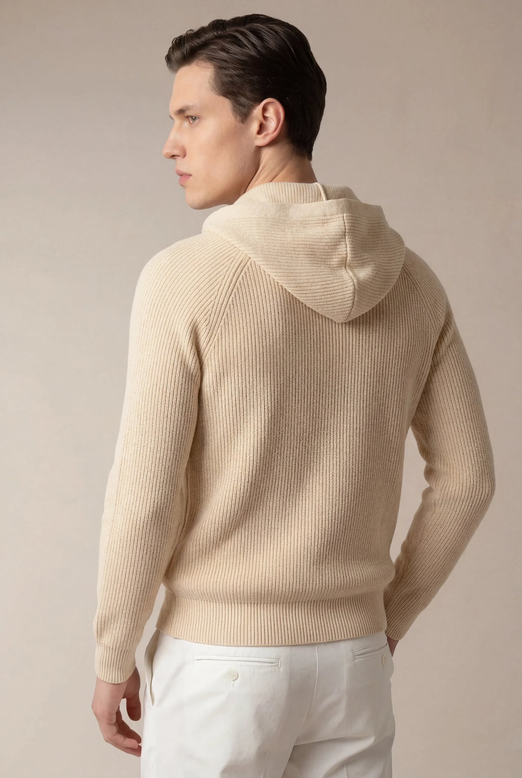 HOODIE EN CACHEMIRE BEIGE SIRO