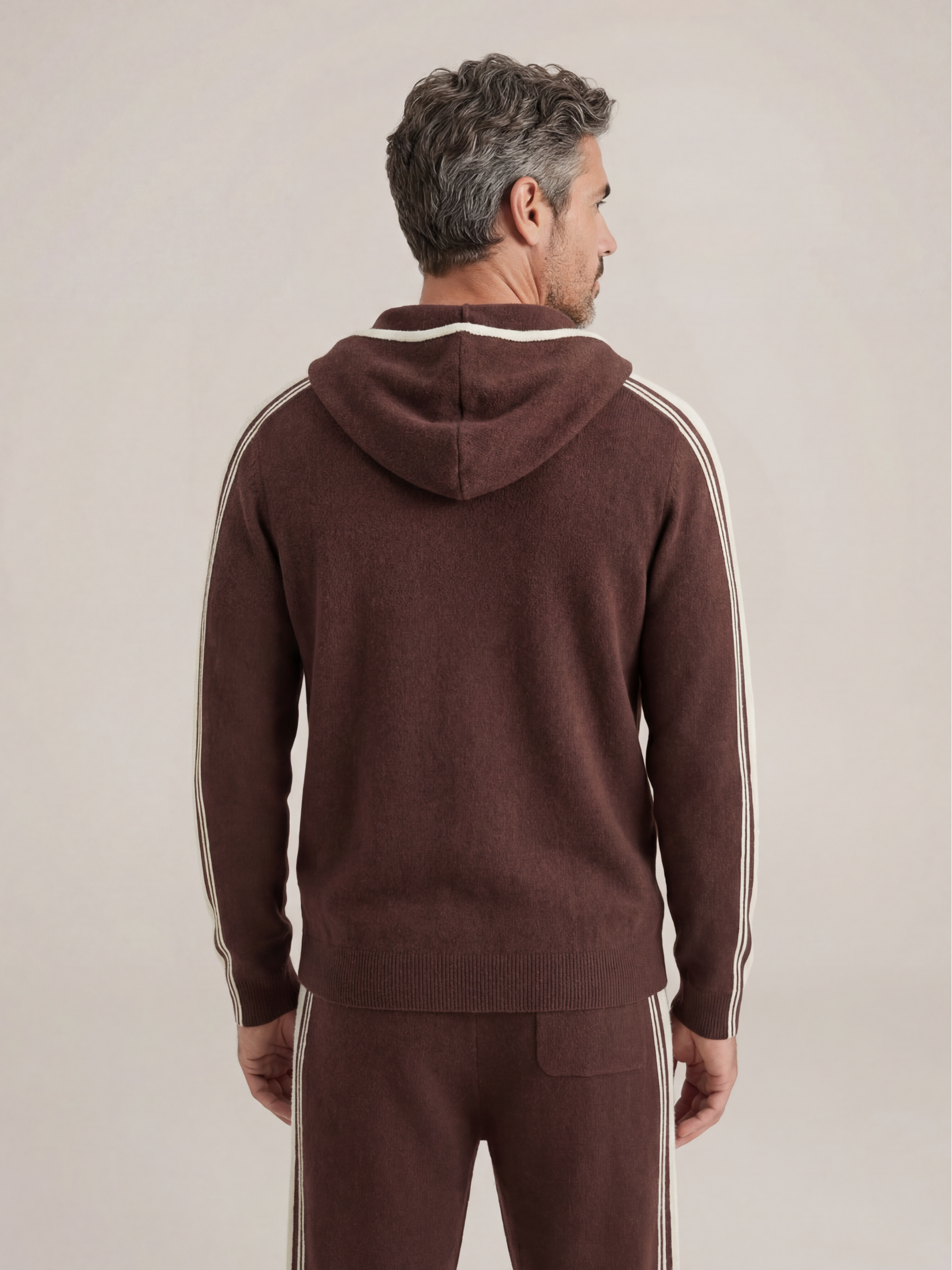 Ensemble de survêtement en cachemire Sion Marron