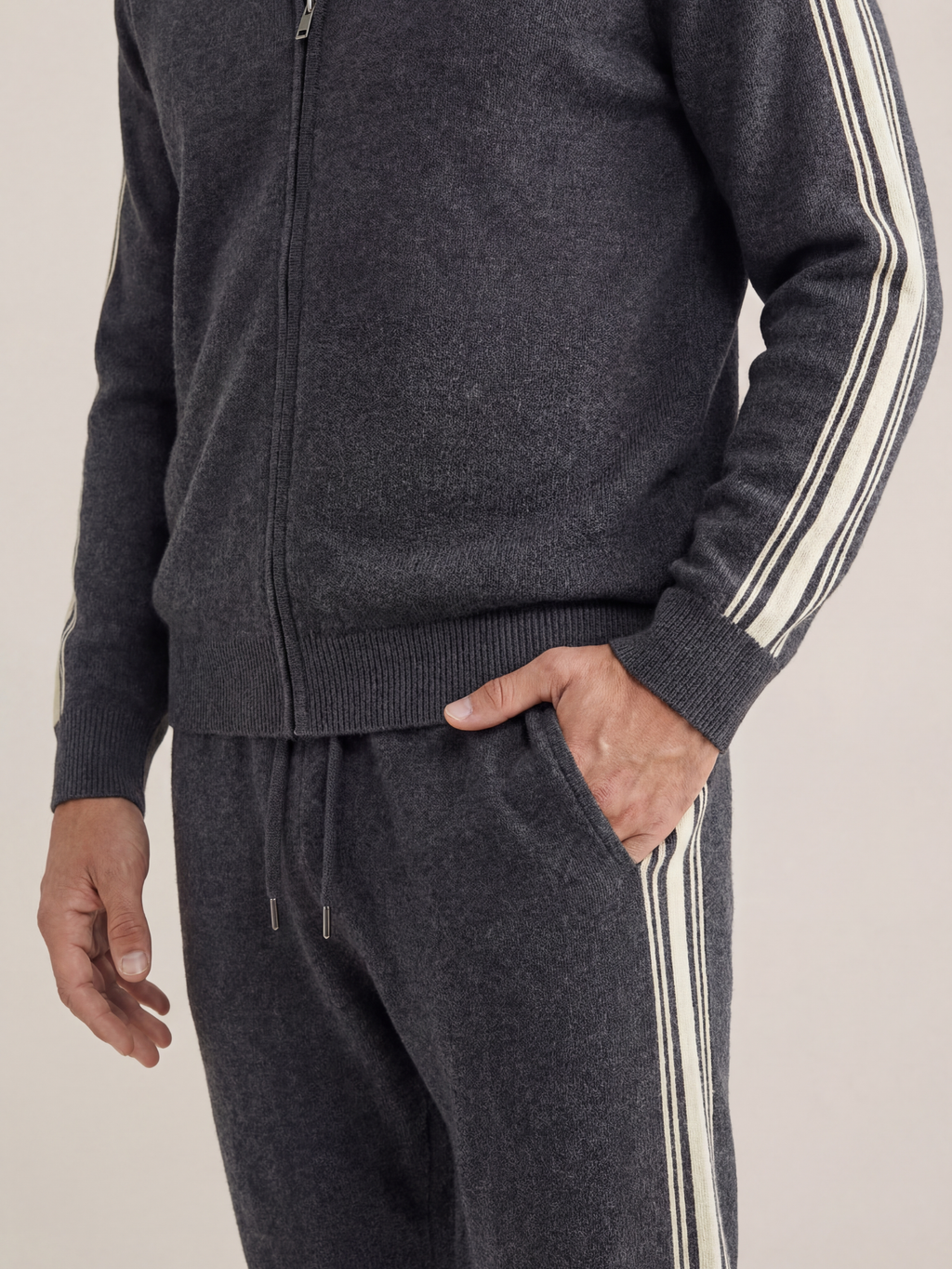 Ensemble de survêtement en cachemire Sion Gris Foncé