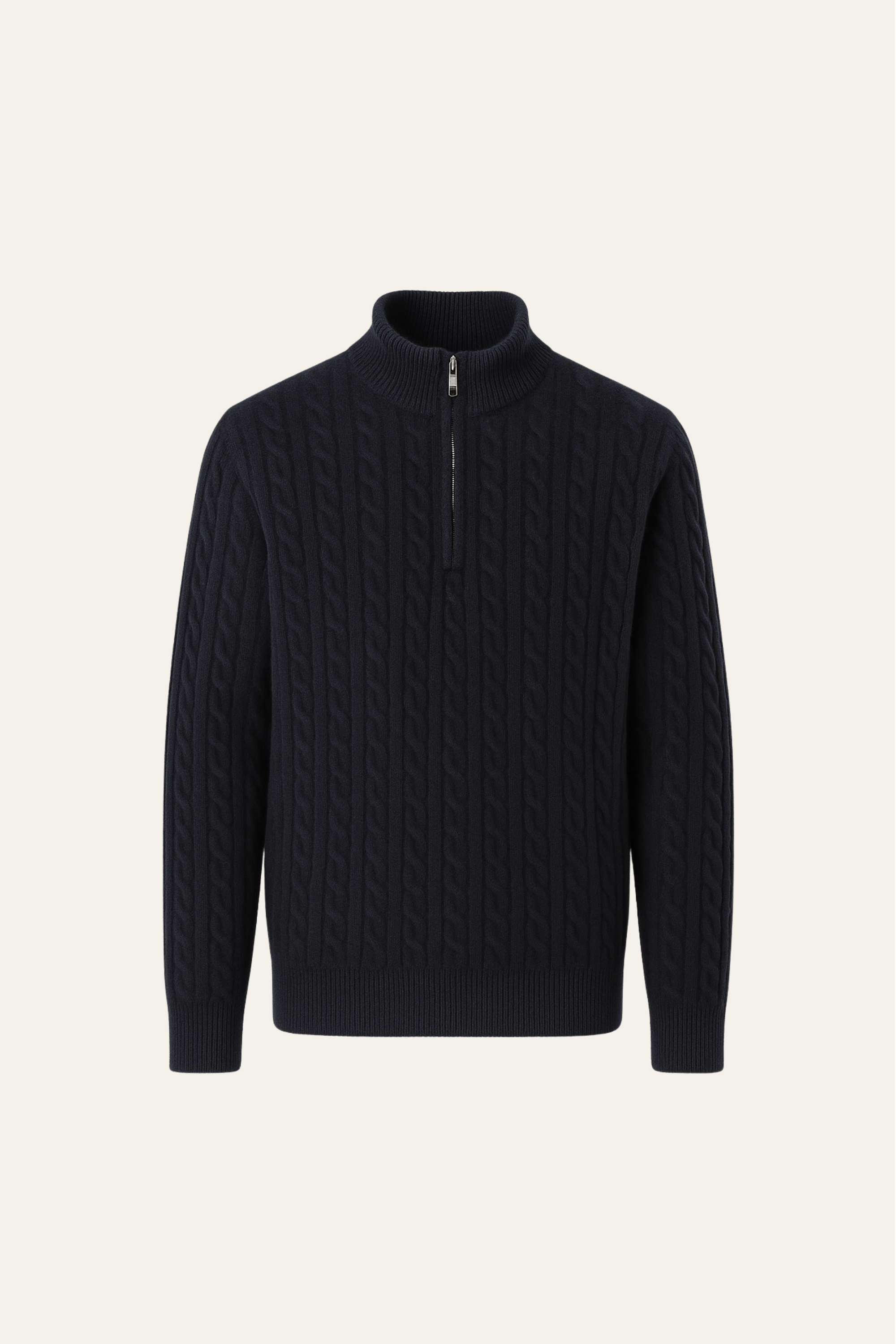 Tricot en Cachemire Lerano à Col Zippé Noir