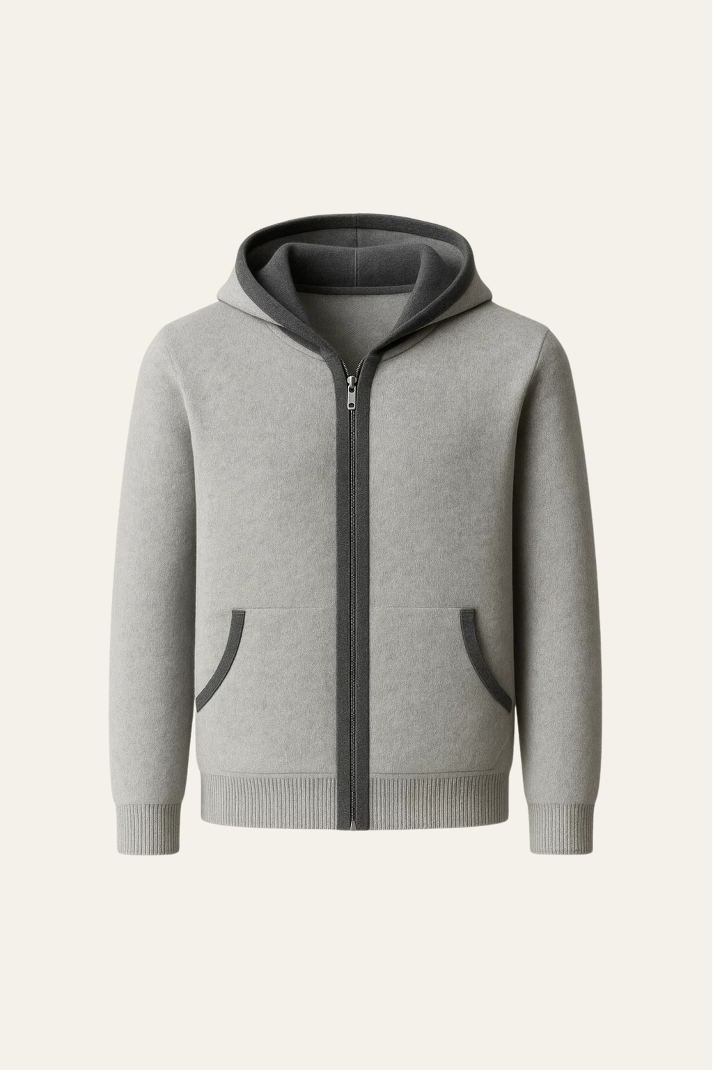 CARDIGAN HOODÉ COMO GRIS