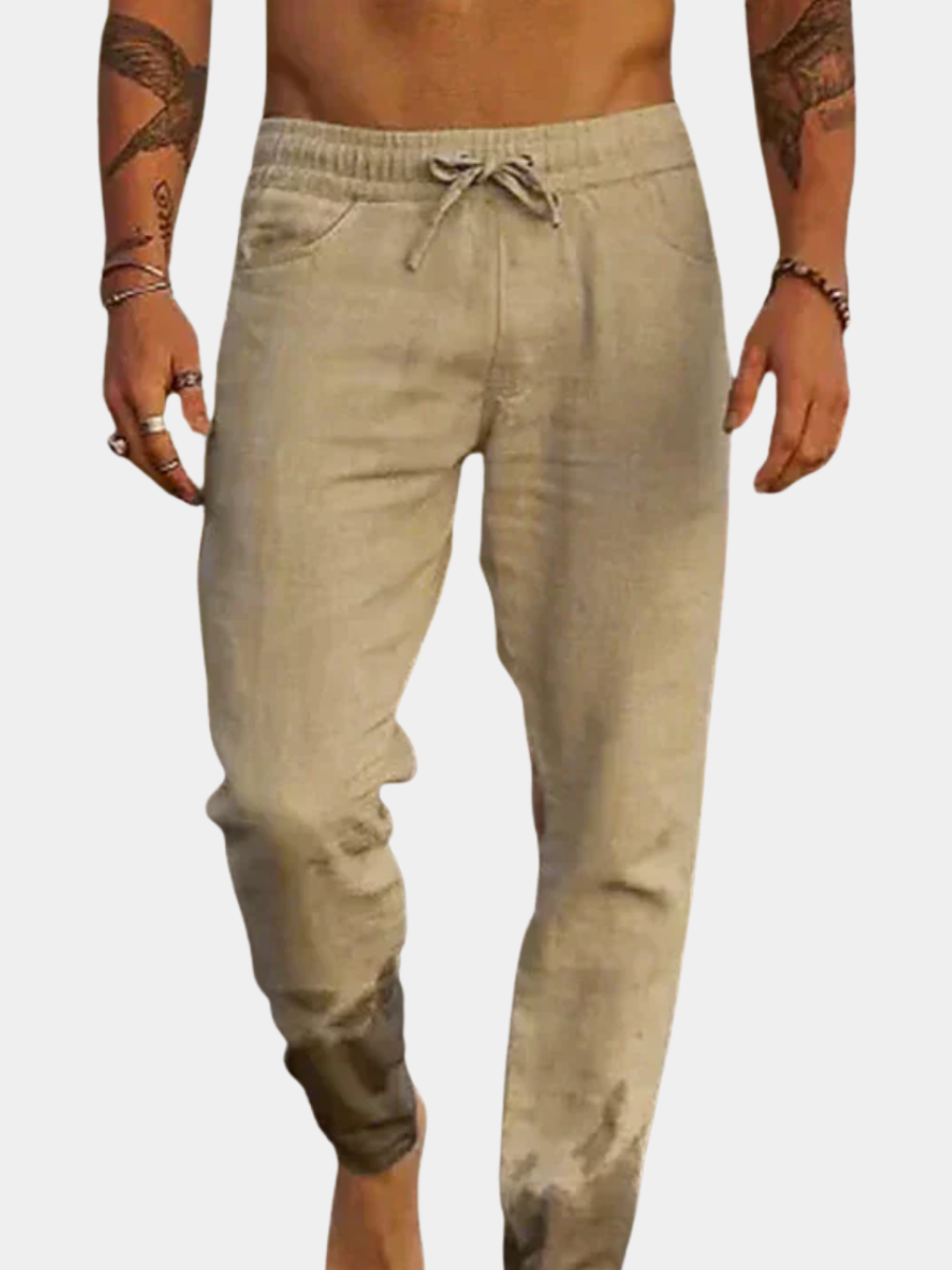 PANTALONI DA SPIAGGIA IN LINO
