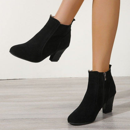 Bottes tendance suédé à bouche profonde pour femmes