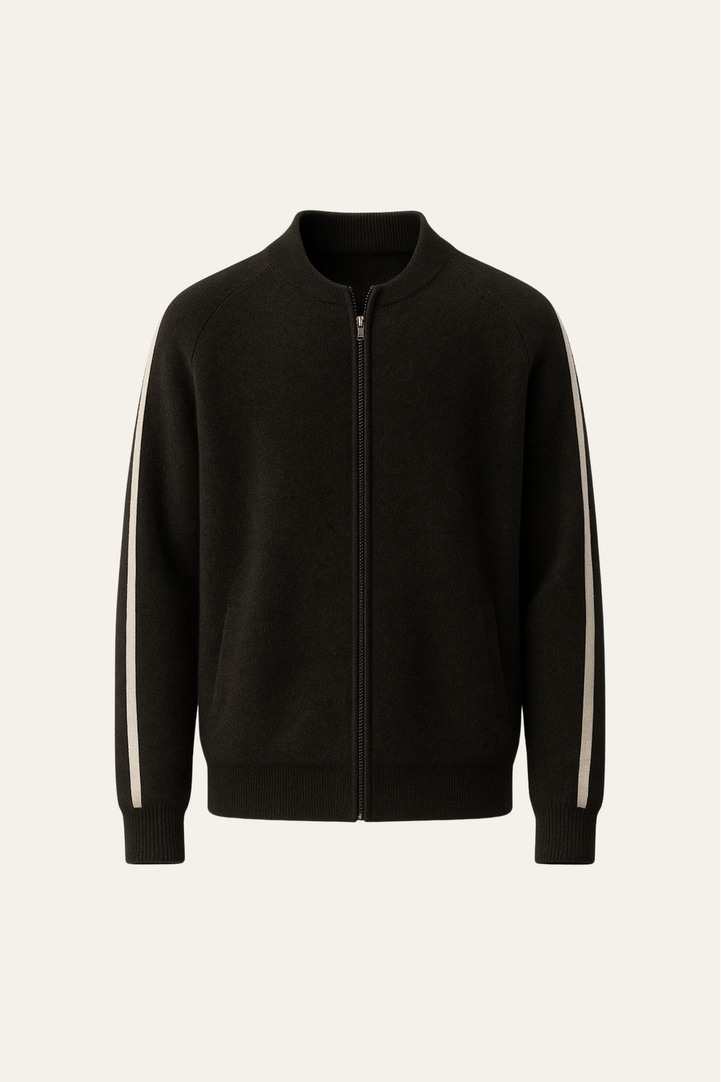 Havren Cachemire Zip Tricot Noir