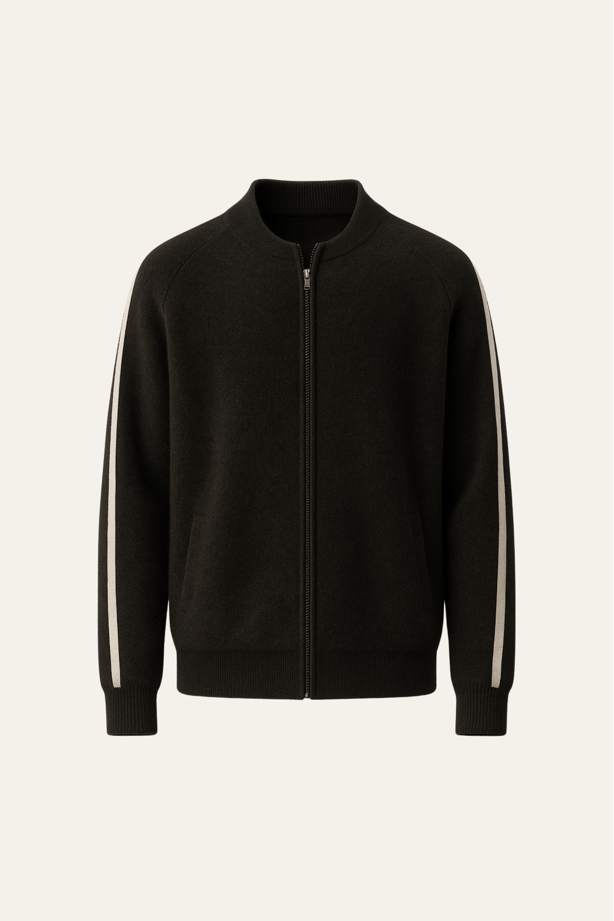 Havren Cachemire Zip Tricot Noir