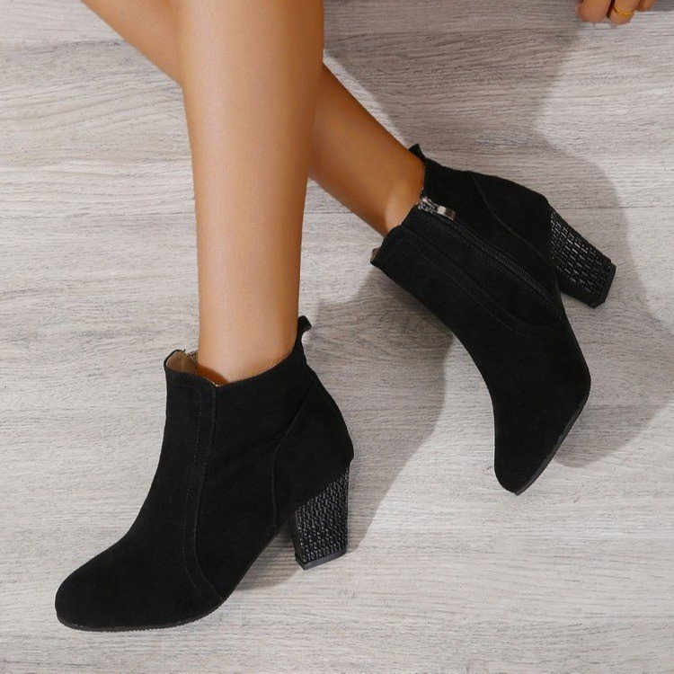 Bottes tendance suédé à bouche profonde pour femmes