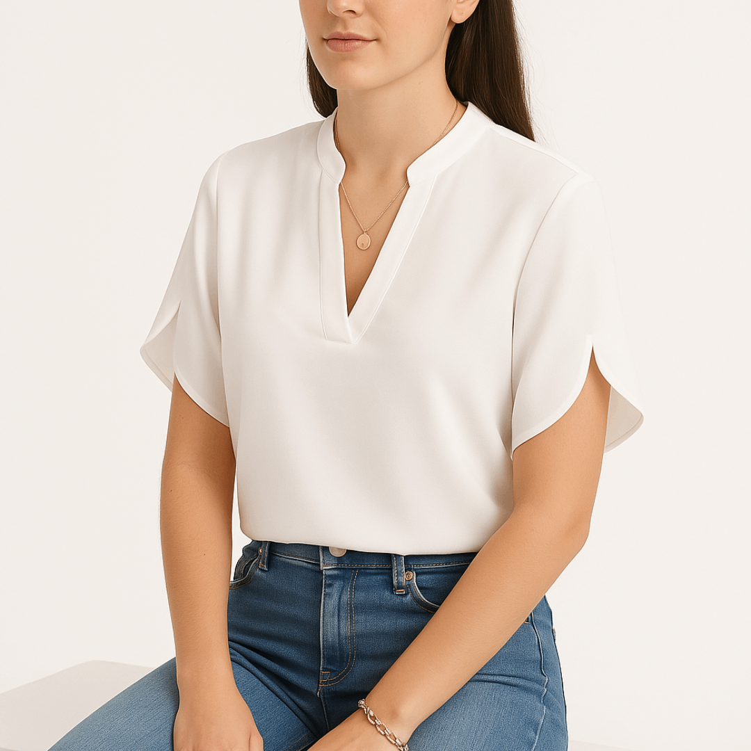 Blouse à col V pour femmes