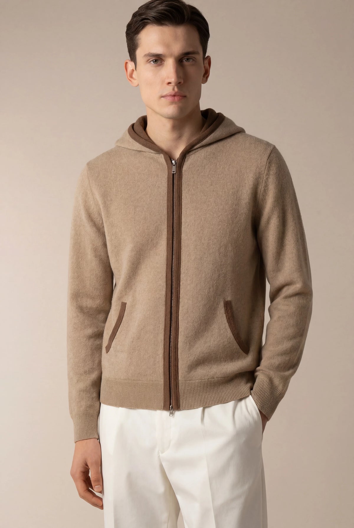 Hoodie Santoni Extrafine Crème