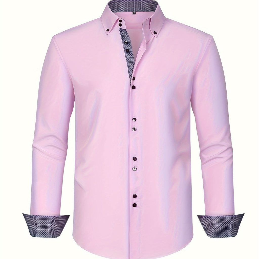 ALBERTO | CAMICIA ELEGANTE LEGGERA CON PARTICOLARI A CONTRASTO