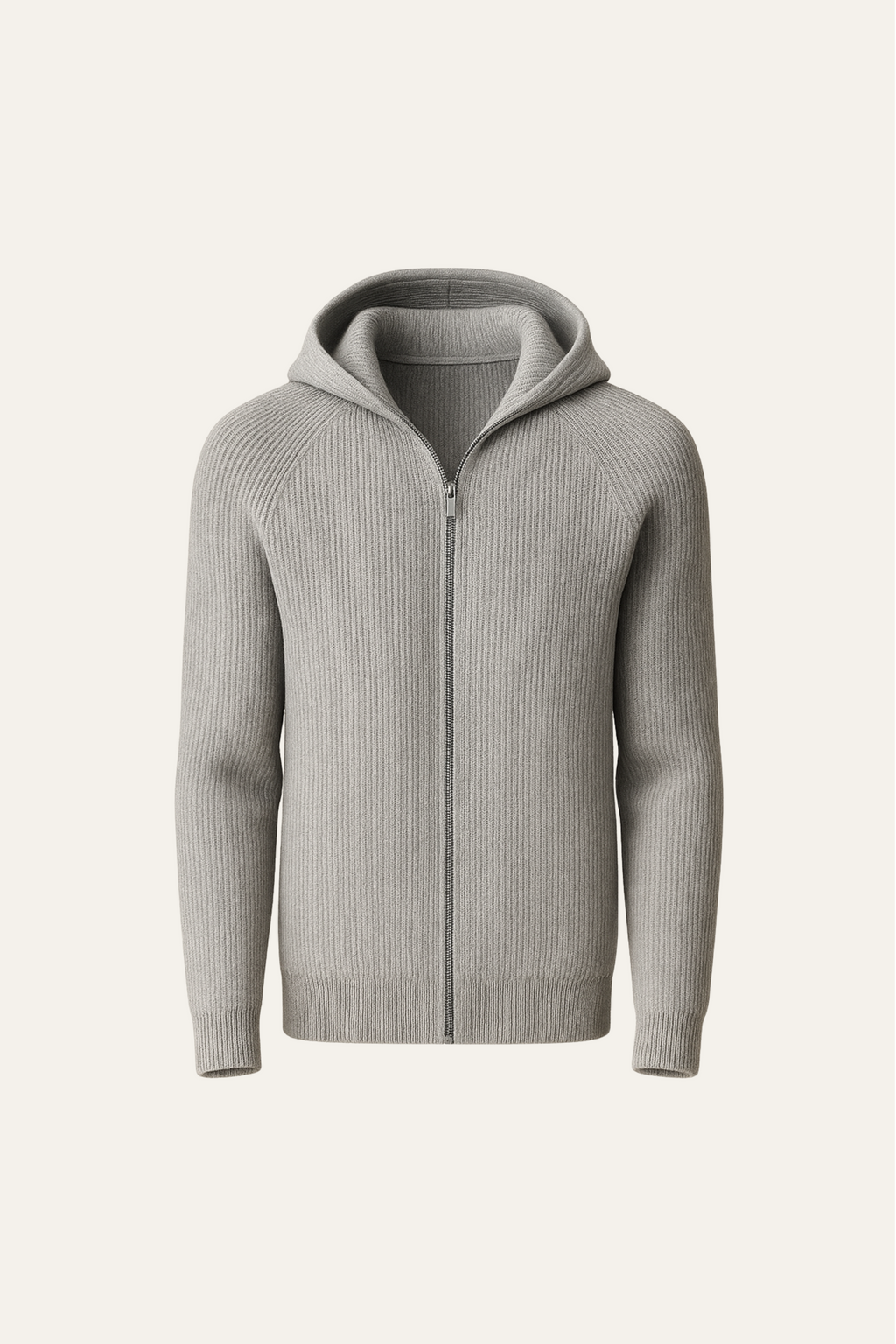 HOODIE EN TRICOT CABLE GRIS SIRO