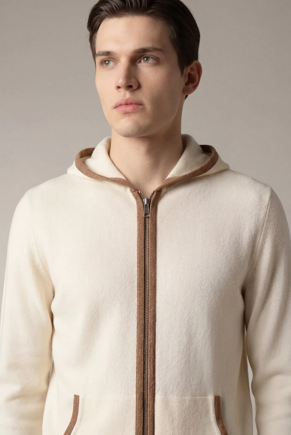 Hoodie Santoni Extrafine Crème