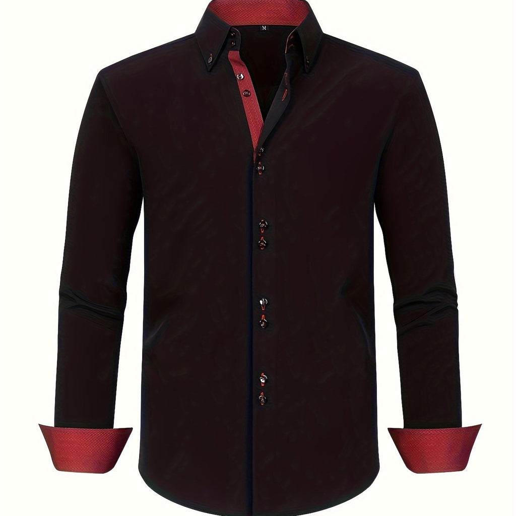 ALBERTO | CAMICIA ELEGANTE LEGGERA CON PARTICOLARI A CONTRASTO