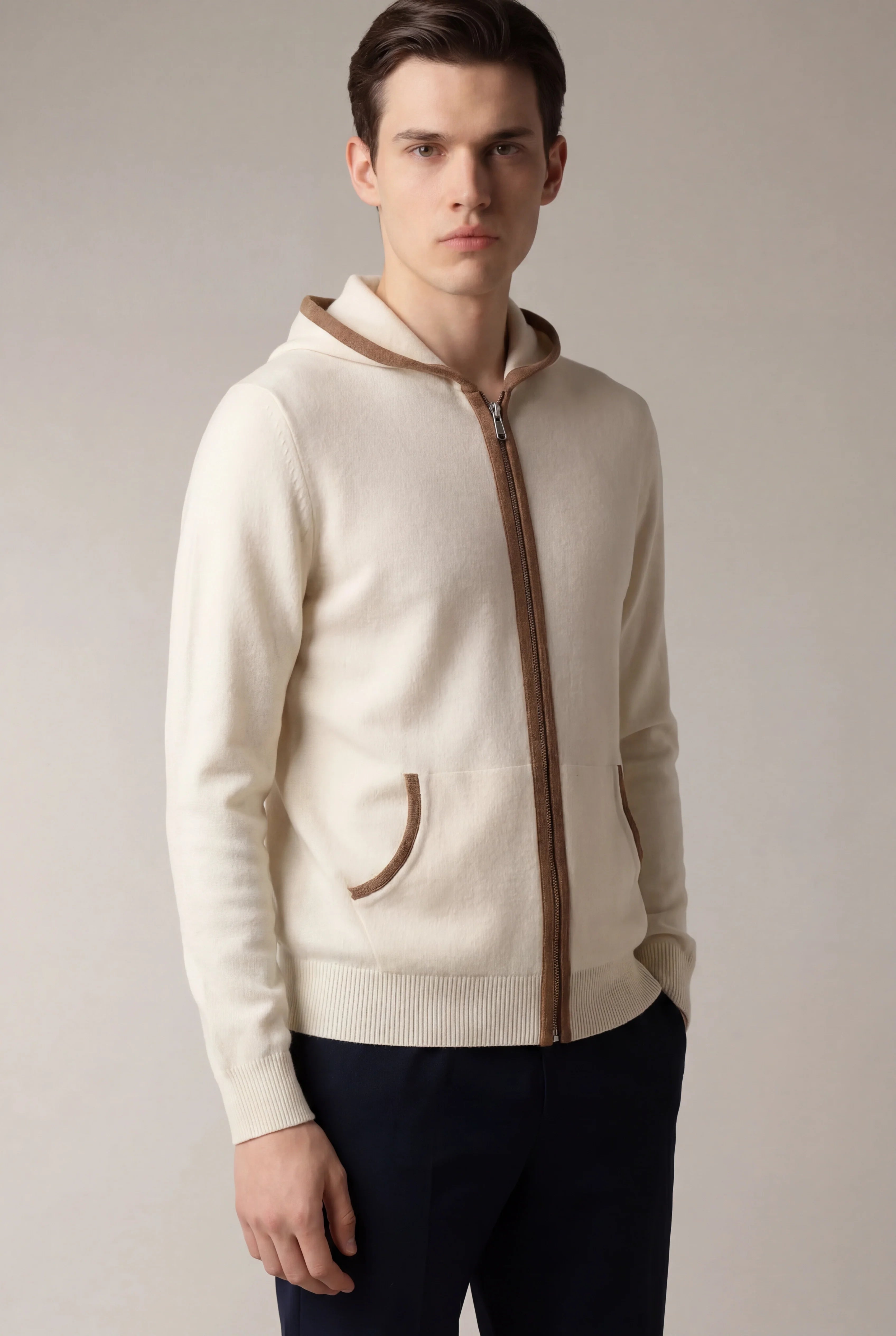 Hoodie Santoni Extrafine Crème