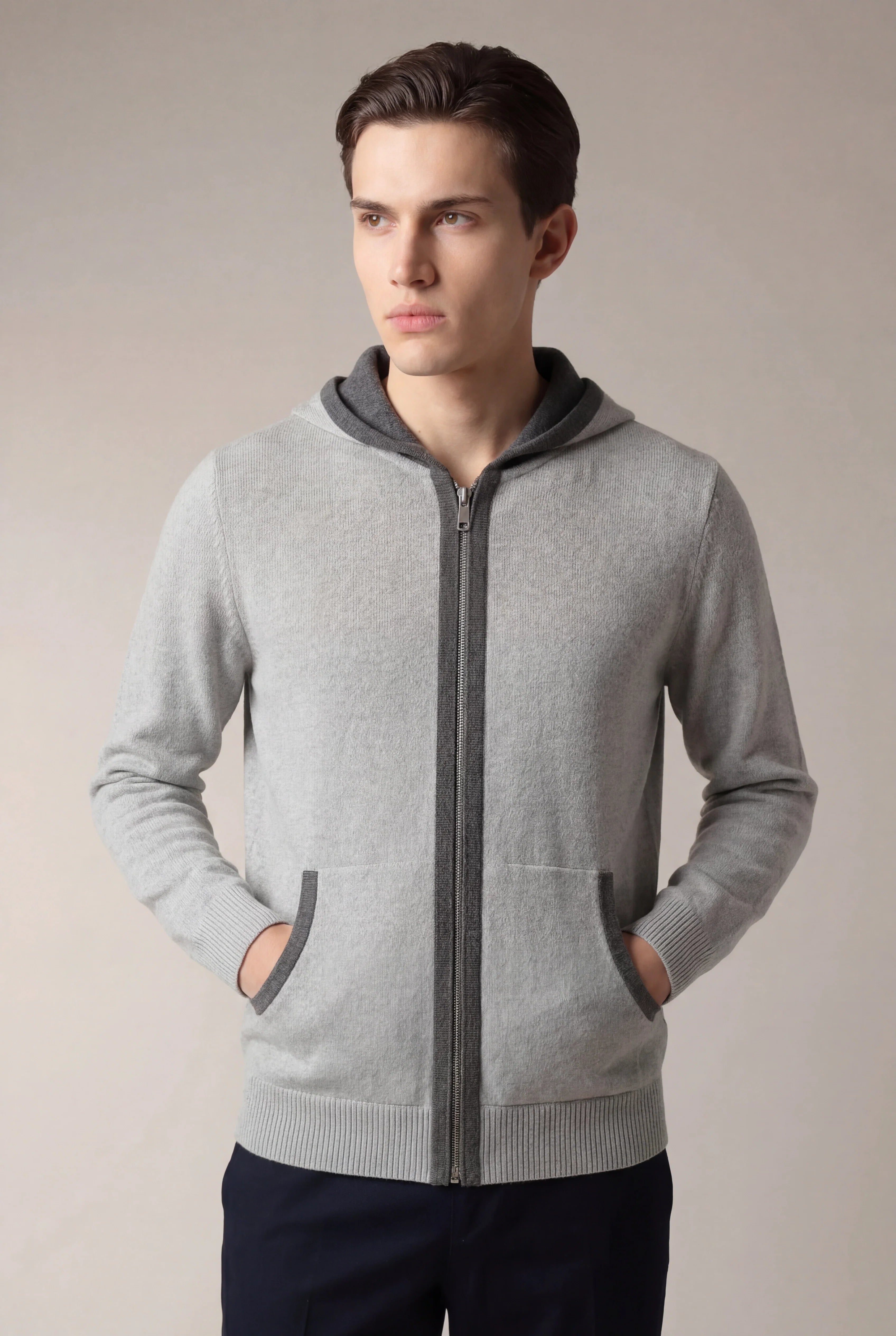 Hoodie Santoni Extrafine Gris