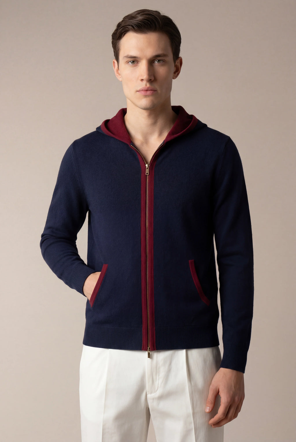 Hoodie Santoni Extrafine Marine
