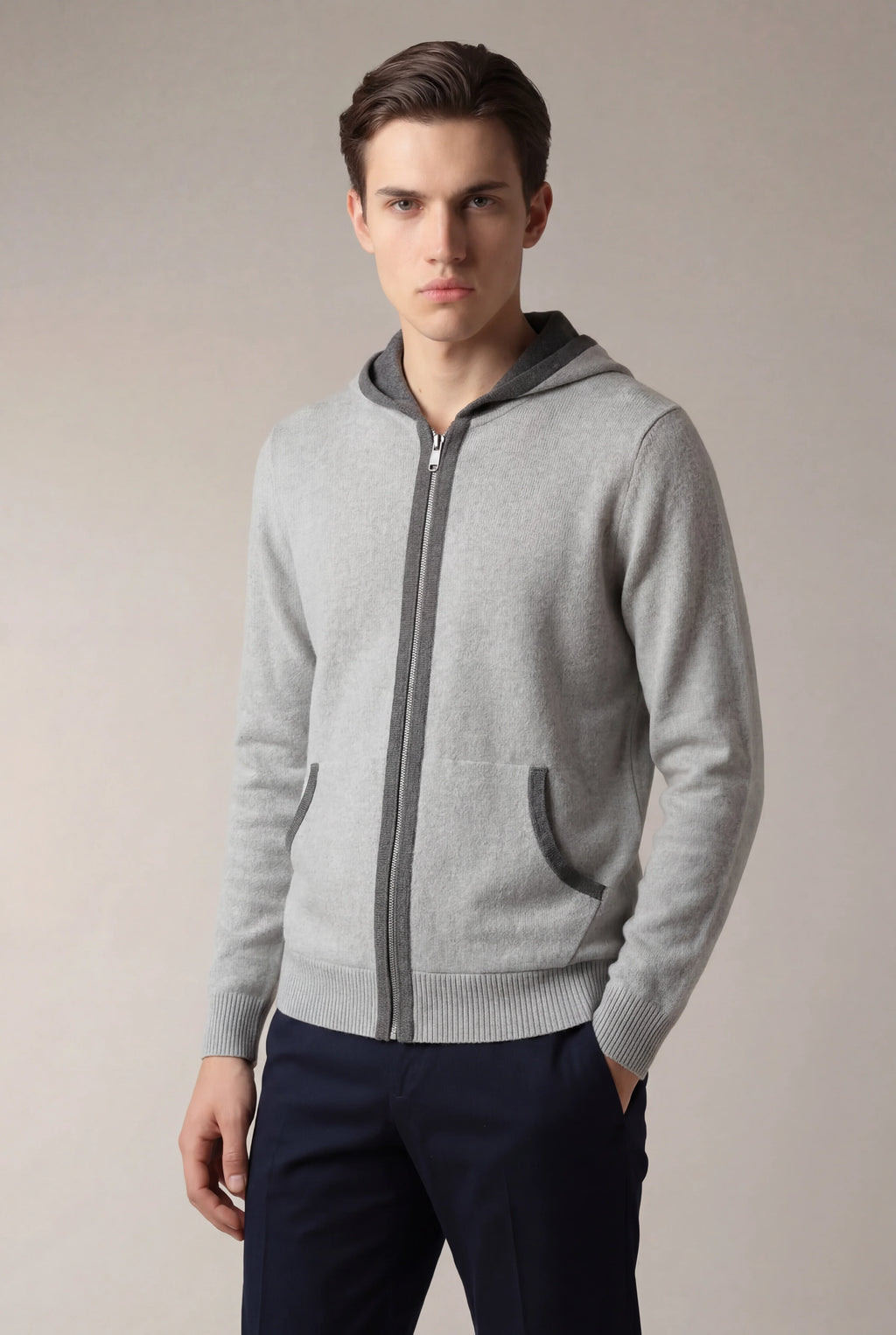 Hoodie Santoni Extrafine Gris