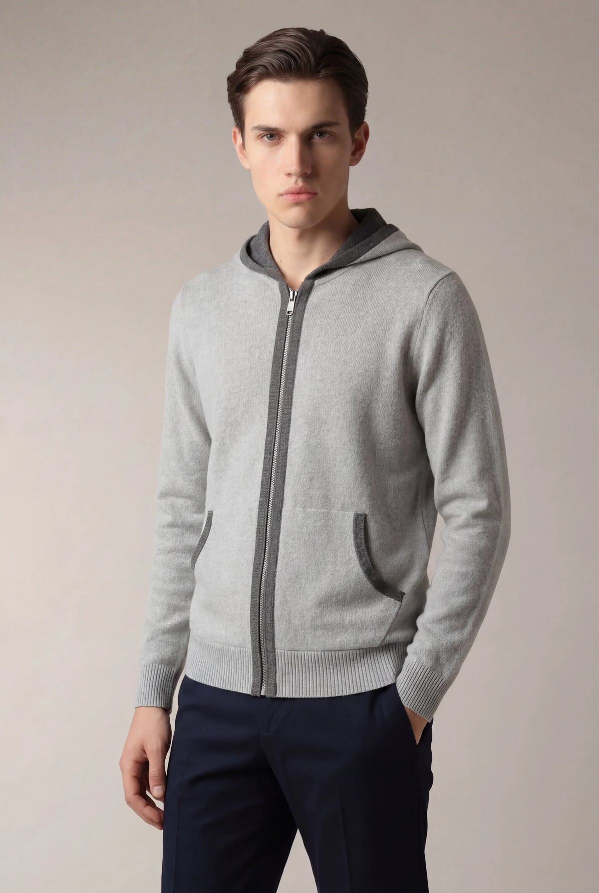 Hoodie Santoni Extrafine Gris