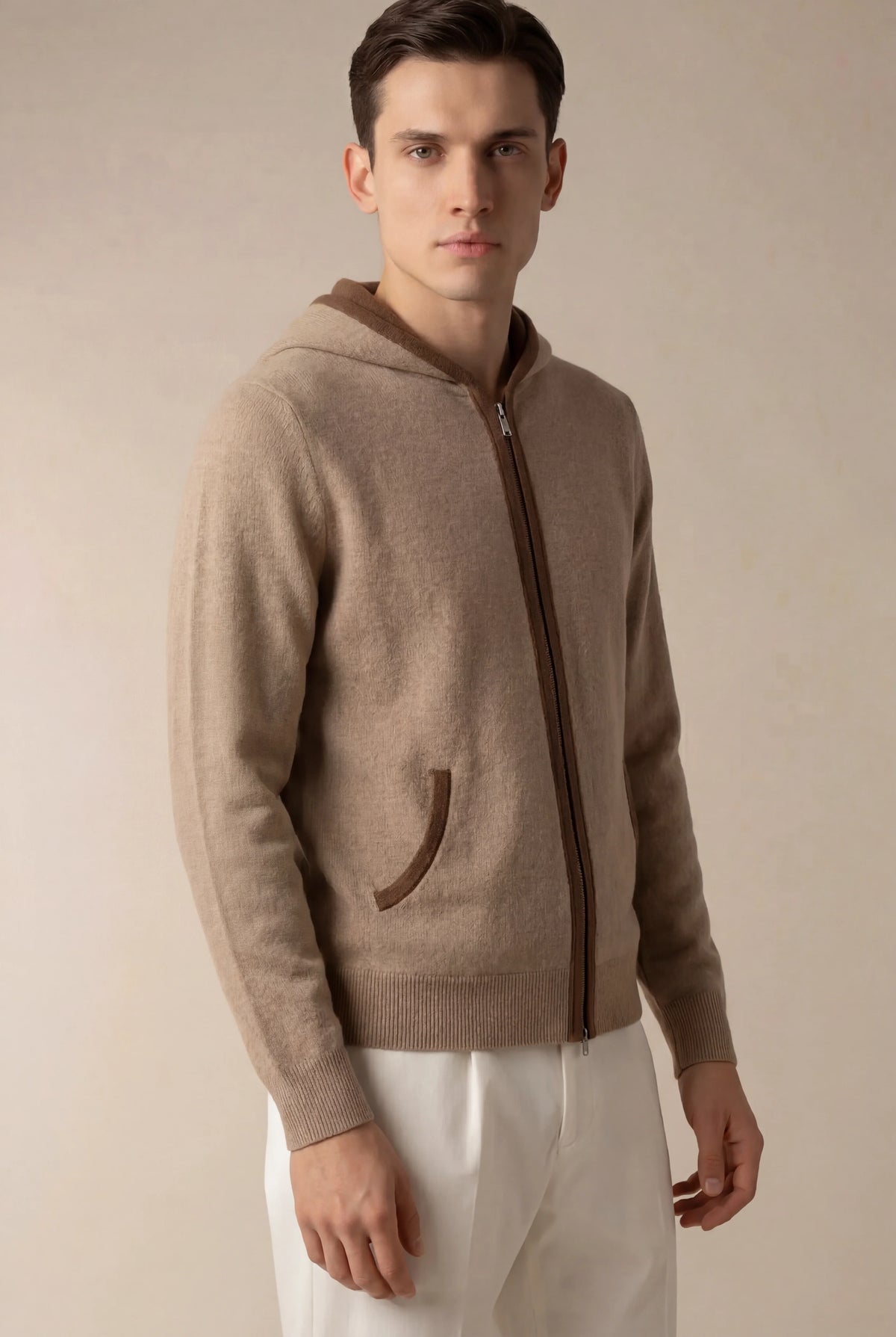 Hoodie Santoni Extrafine Crème