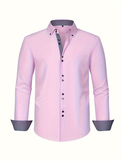 ALBERTO | CAMICIA ELEGANTE LEGGERA CON PARTICOLARI A CONTRASTO