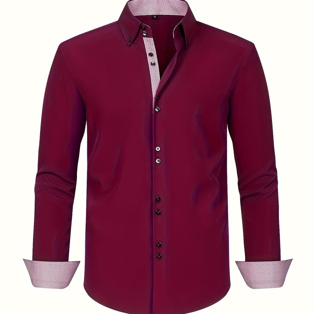 ALBERTO | CAMICIA ELEGANTE LEGGERA CON PARTICOLARI A CONTRASTO