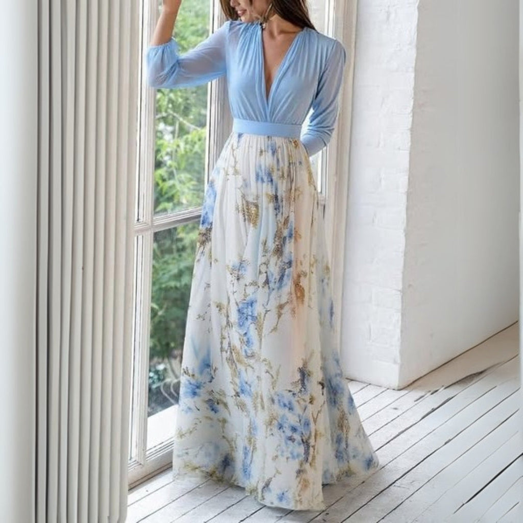 Marchmel | Robe florale femme col en V silhouette élancée
