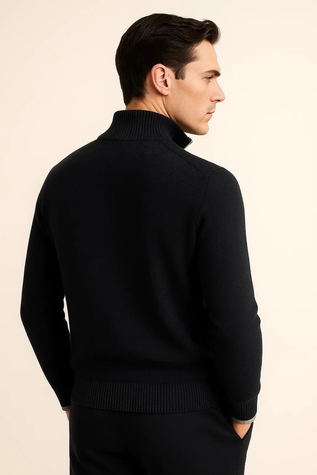 Pull Zippé Classique Noir