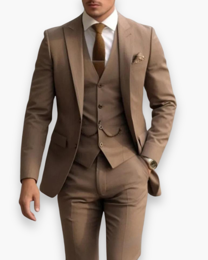 Marchmel | Costume homme avec gilet ensemble 3 pièces silhouette ajustée