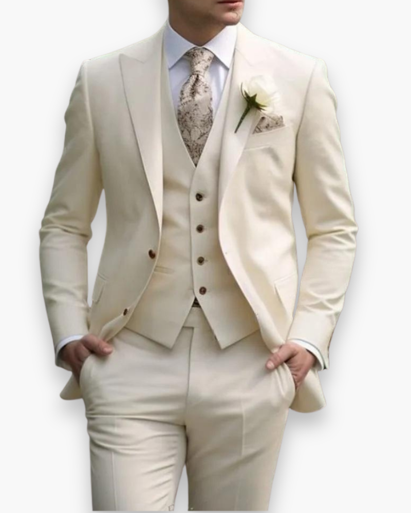 Marchmel | Costume homme avec gilet ensemble 3 pièces silhouette ajustée