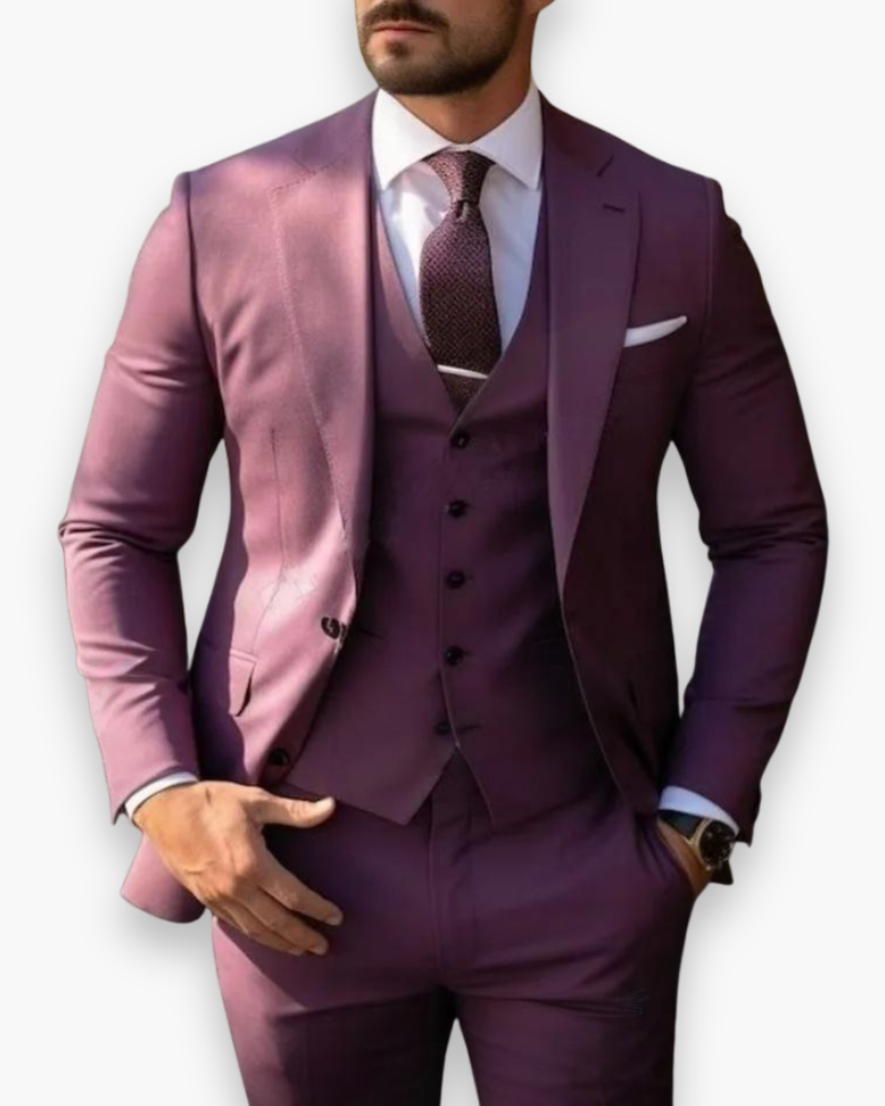 Marchmel | Costume homme avec gilet ensemble 3 pièces silhouette ajustée