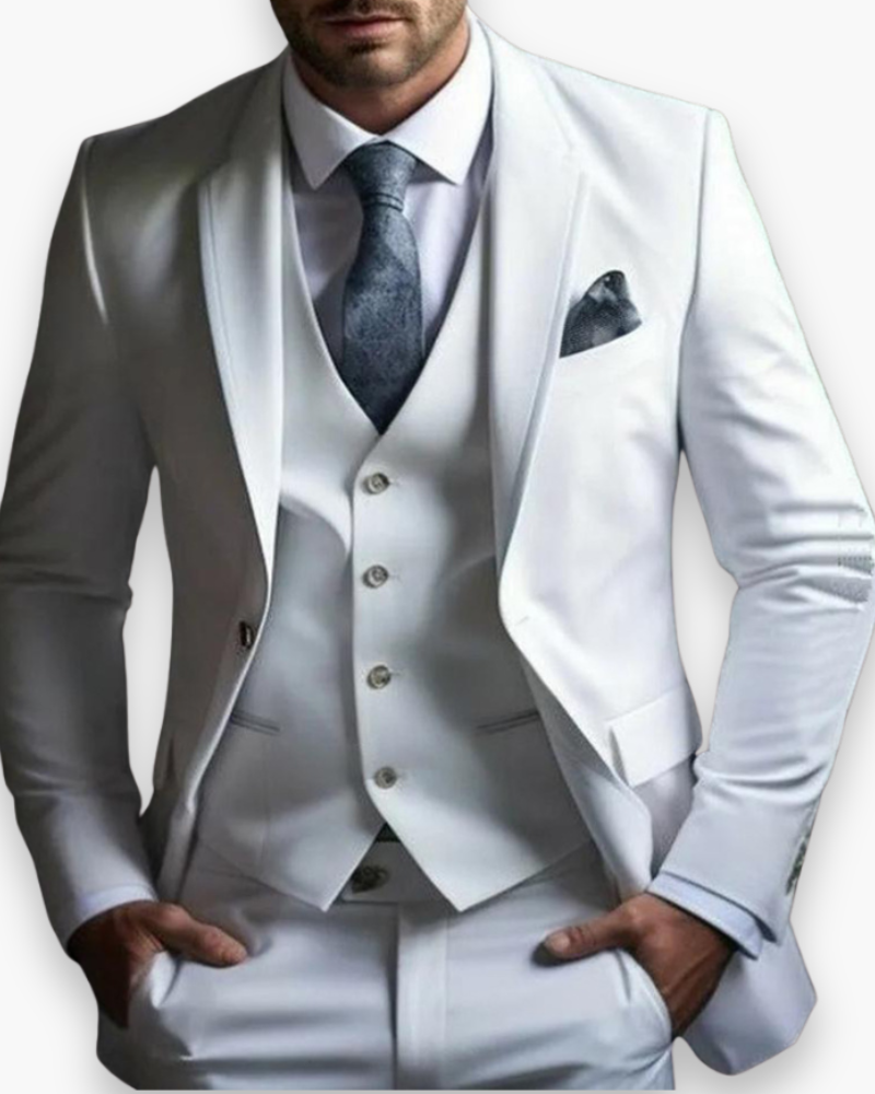 Marchmel | Costume homme avec gilet ensemble 3 pièces silhouette ajustée
