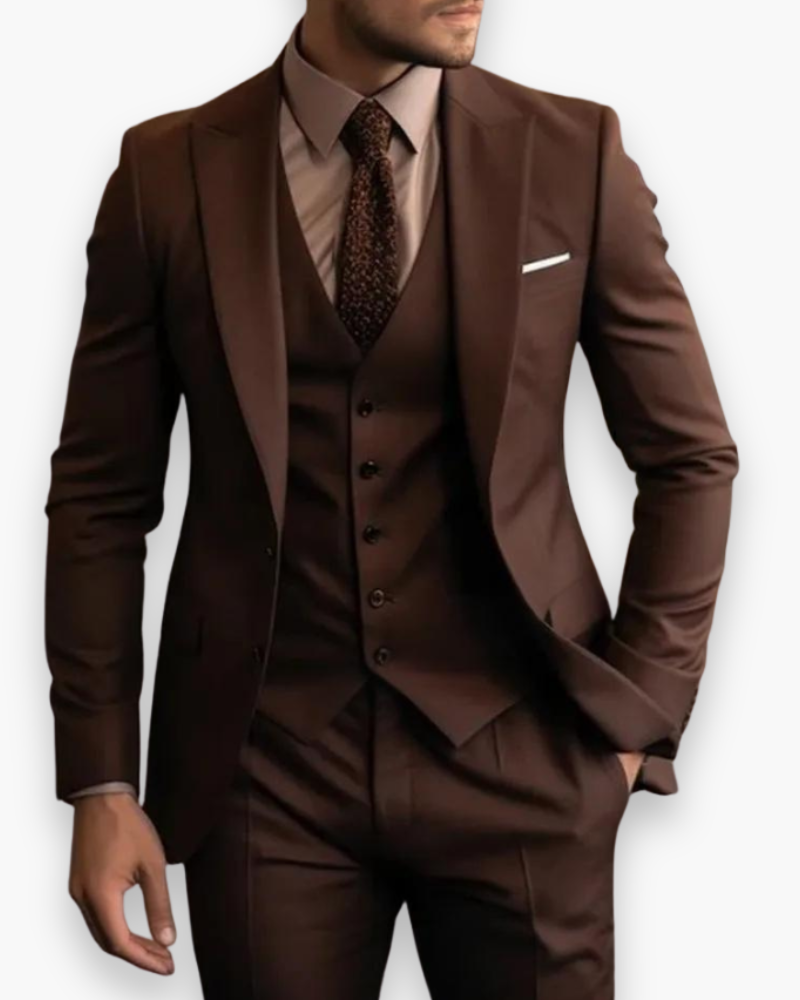 Marchmel | Costume homme avec gilet ensemble 3 pièces silhouette ajustée