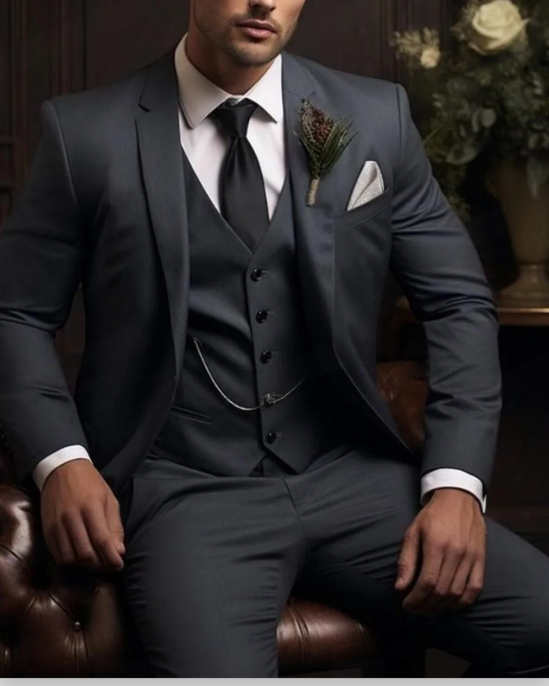 Marchmel | Costume homme avec gilet ensemble 3 pièces silhouette ajustée