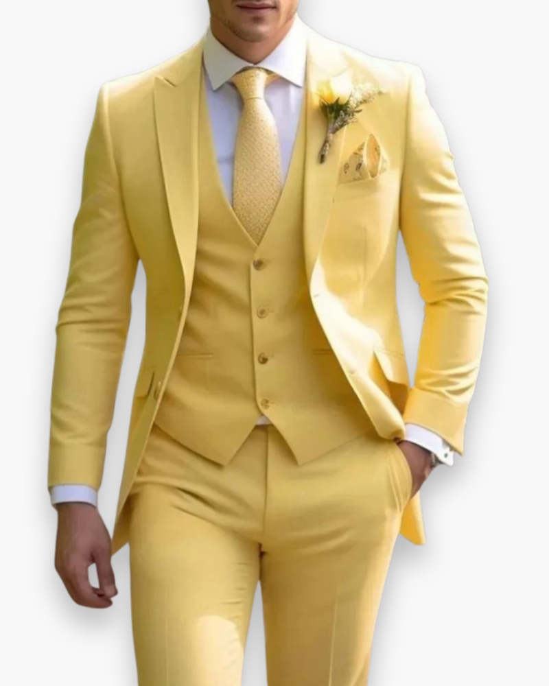 Marchmel | Costume homme avec gilet ensemble 3 pièces silhouette ajustée
