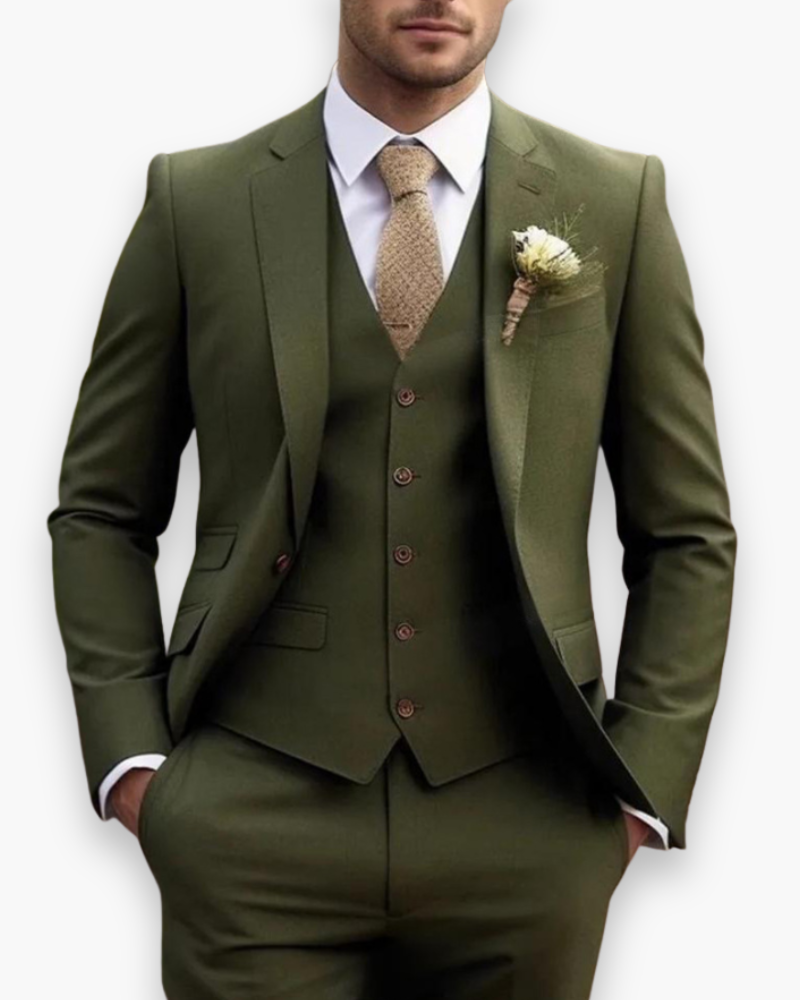 Marchmel | Costume homme avec gilet ensemble 3 pièces silhouette ajustée