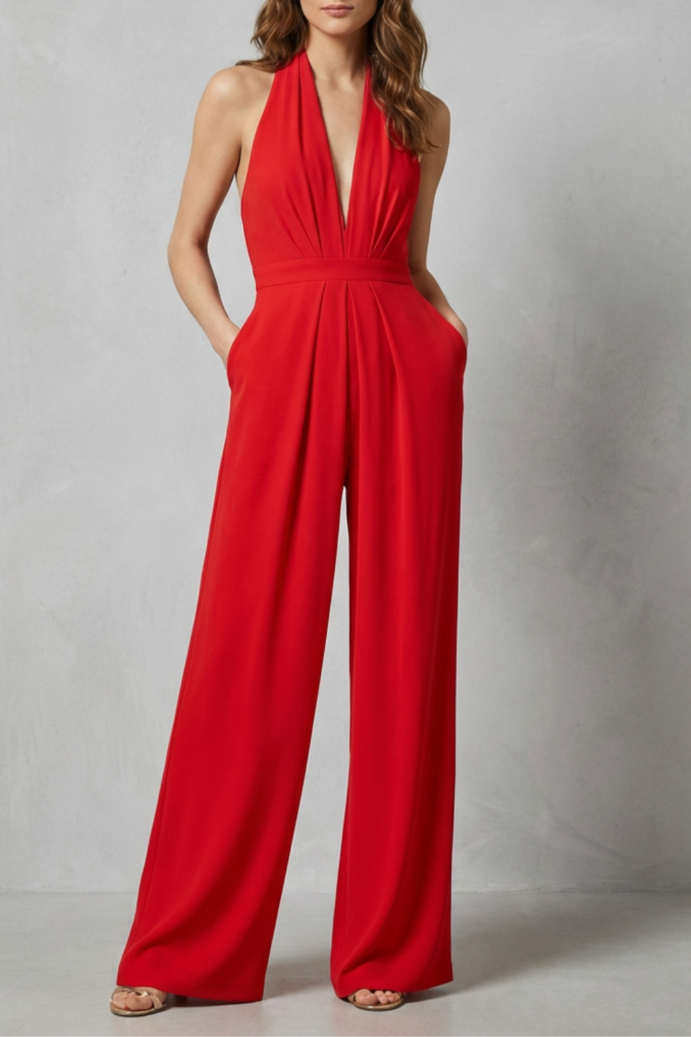Marchmel | Femme Combinaison dos nu à col halter – Glamour audacieux d'été