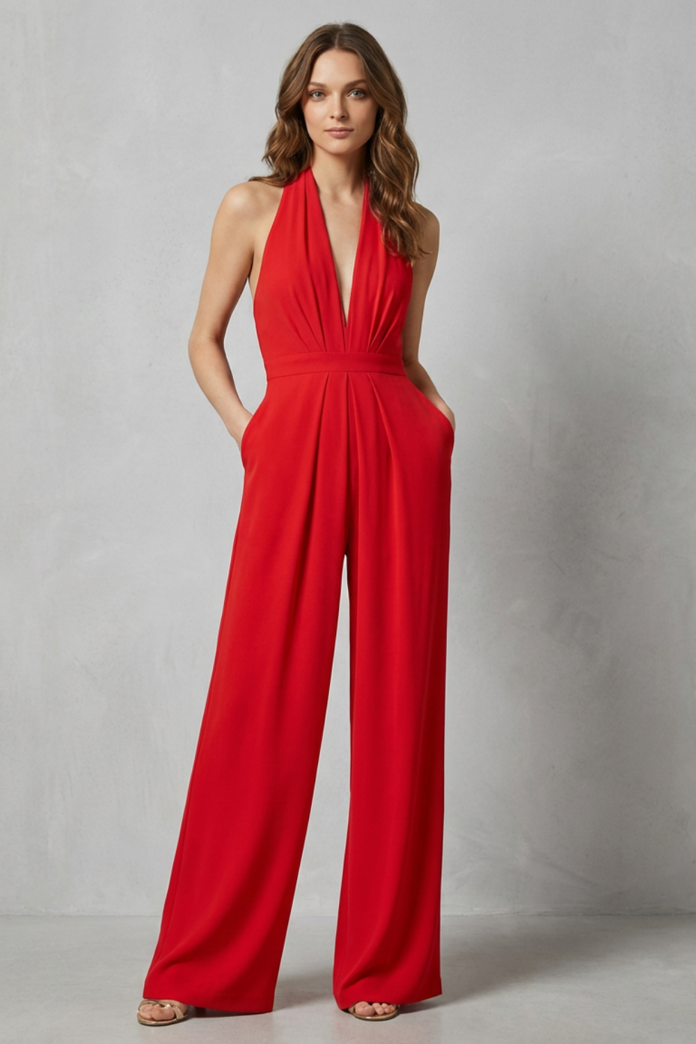 Marchmel | Donna Tuta con schiena scoperta e collo halter – Glamour estivo audace