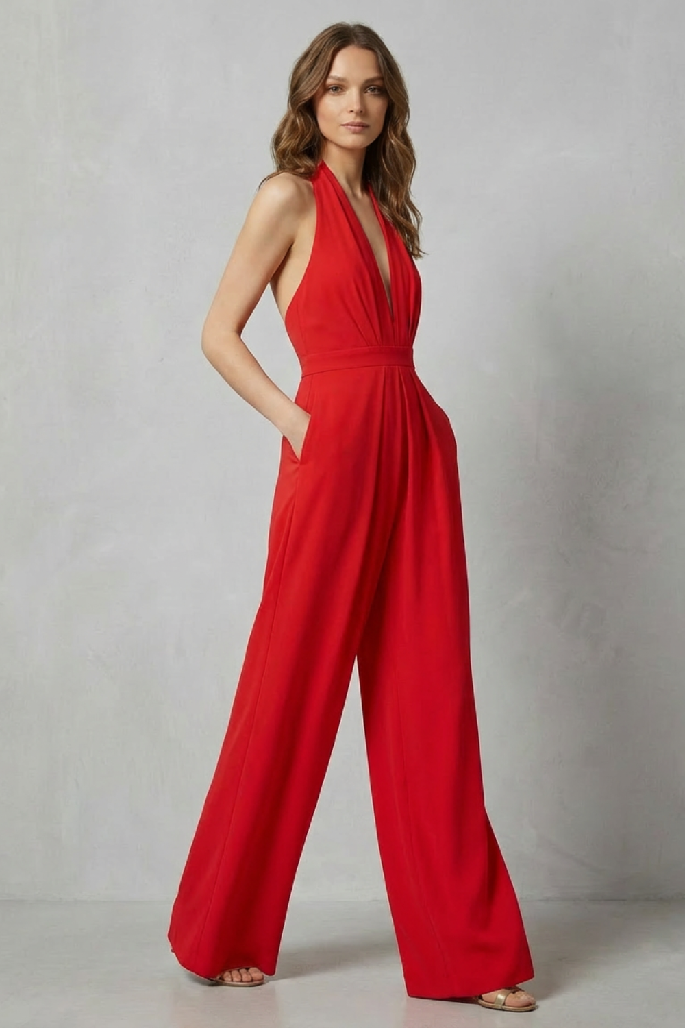 Marchmel | Donna Tuta con schiena scoperta e collo halter – Glamour estivo audace