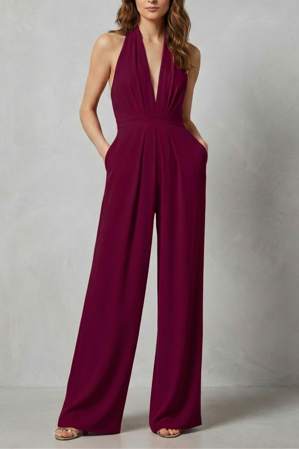 Marchmel | Femme Combinaison dos nu à col halter – Glamour audacieux d'été