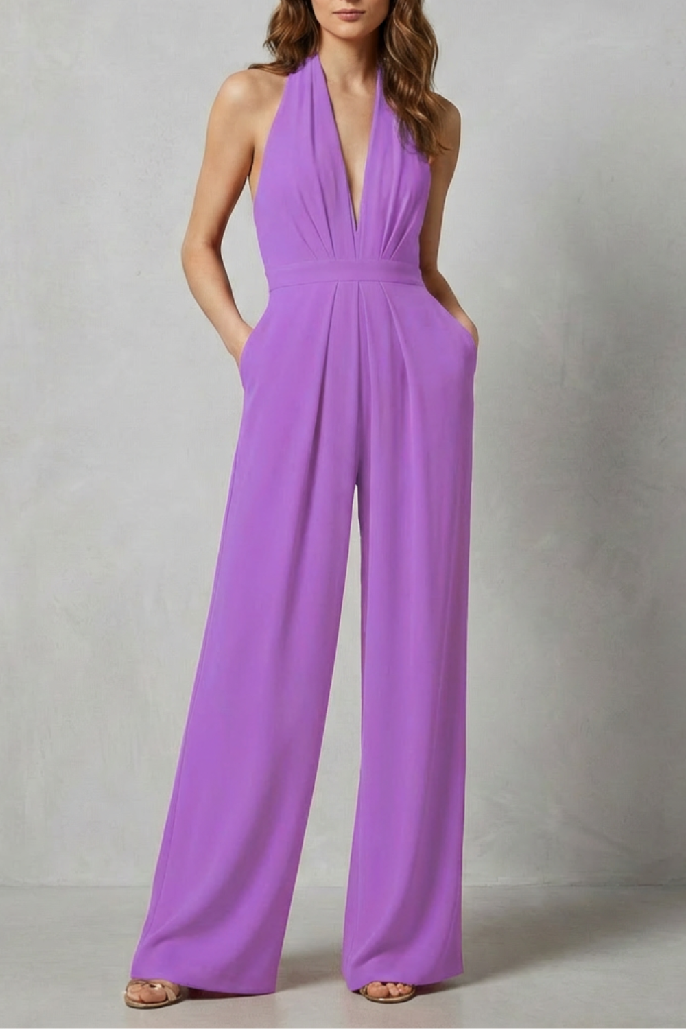 Marchmel | Femme Combinaison dos nu à col halter – Glamour audacieux d'été