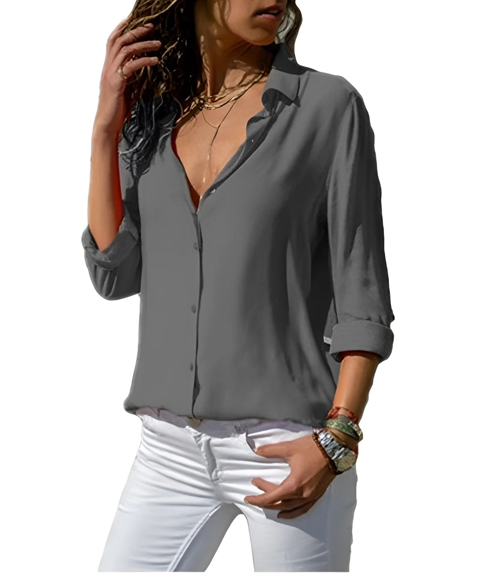 Marchmel | Blouse en soie fluide femme col en V ligne élancée élégance fluide